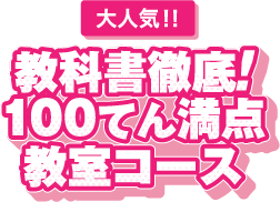 小学生に人気！教科書徹底!100てん満点教室コース