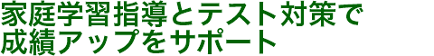 家庭学習指導とテスト対策で 成績アップをサポート